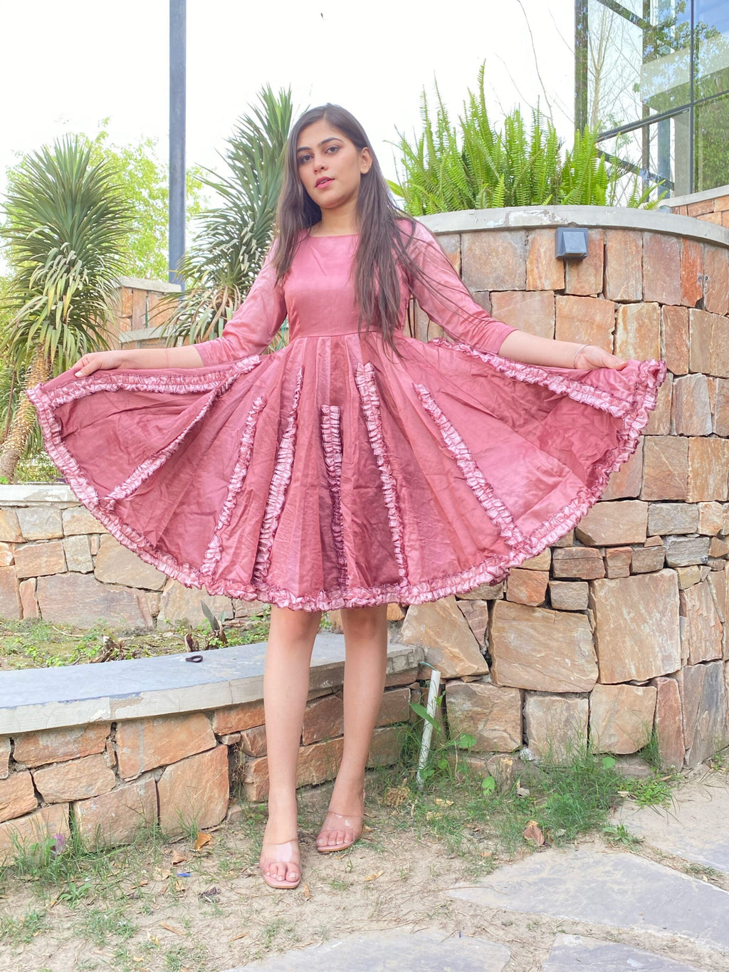 brown ombre dress
