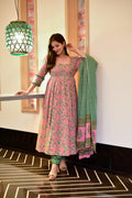 arunima pink cotton suit set