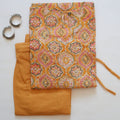 KesariyaVanity Elegant Mustard Pittan Work Suit - DEAL